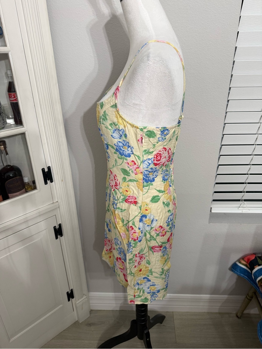 a new day Yellow Floral Mini Sundress with Pink & Blue Blooms - Picture 2 of 7